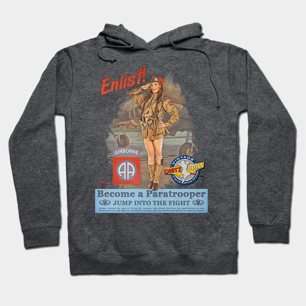 Become a Paratrooper! Hoodie by Vintage Pinups